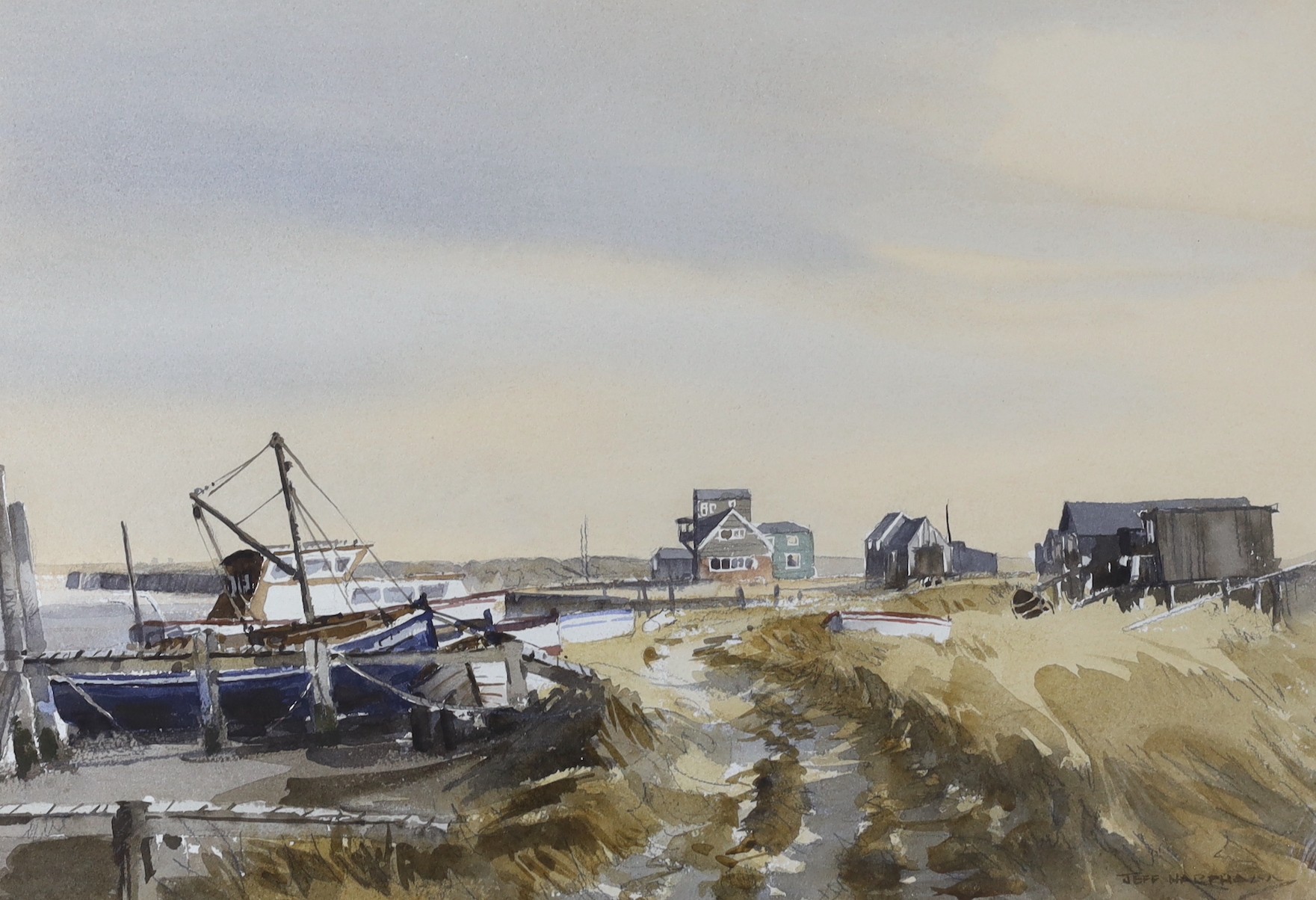 Jeff Harpham (b.1943), watercolour, Suffolk coastal landscape, signed, 40 x 61cm